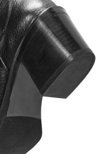 چکمه کابوی زنانه مشکی چرمی پاشنه‌دار دری مد