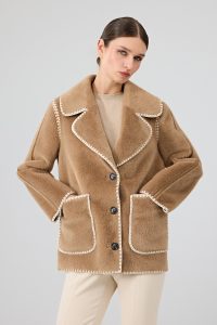 کاپشن تدی زنانه کاراملی Vald’isere دری مد