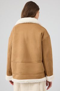 کاپشن تدی چرمی زنانه کاراملی دوطرفه Oslo دری مد