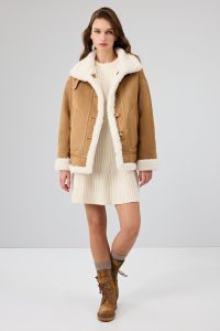 کاپشن تدی چرمی زنانه کاراملی دوطرفه Oslo دری مد