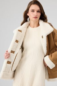 کاپشن تدی چرمی زنانه کاراملی دوطرفه Oslo دری مد