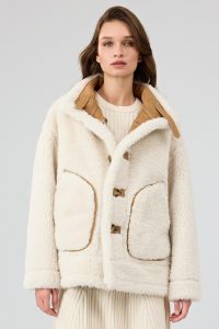 کاپشن تدی چرمی زنانه کاراملی دوطرفه Oslo دری مد