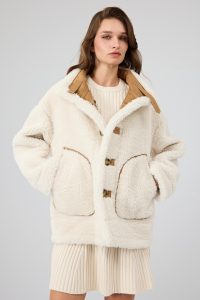 کاپشن تدی چرمی زنانه کاراملی دوطرفه Oslo دری مد