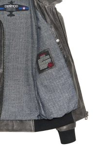 کاپشن چرمی مردانه خاکستری یقه‌دار خزدار خلبانی Hurricane دری مد