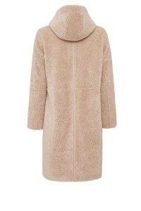 کت تدی زنانه بژ دوطرفه کلاه‌دار Fiorentini دری مد