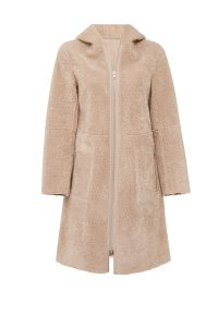 کت تدی زنانه بژ دوطرفه کلاه‌دار Fiorentini دری مد