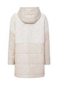 کت زنانه بژ خزدار کلاه دار Atlanta دری مد