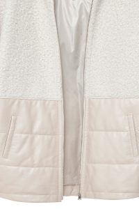 کت زنانه بژ خزدار کلاه دار Atlanta دری مد