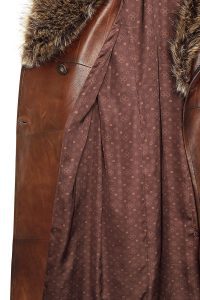 کت چرم خز قهوه ای زنانه جولیت دری مد