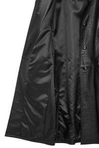 کت چرم مشکی طرح کروکودیلی زنانه کولت دری مد