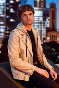 کت چرم موتورسواری کلاهدار بژ مردانه باتلر دری مد