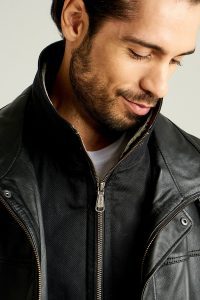 کت چرمی خز دو یقه مشکی مردانه Eduardo دری مد