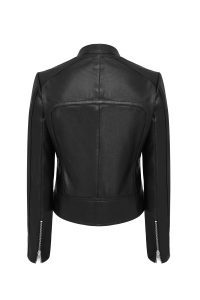 کت چرمی زنانه مشکی بایکر کوتاه Nova دری مد