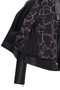 کت چرمی زنانه مشکی بایکر کوتاه Nova دری مد