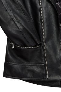 کت چرمی زنانه مشکی بایکر کوتاه Nova دری مد