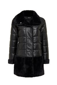 کت چرمی زنانه مشکی تدی Avoriaz دری مد