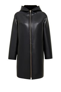 کت چرمی زنانه مشکی تدی کلاه‌دار Artesina دری مد