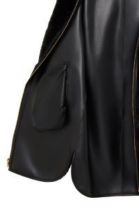 کت چرمی زنانه مشکی تدی کلاه‌دار Artesina دری مد