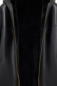 کت چرمی زنانه مشکی تدی کلاه‌دار Artesina دری مد