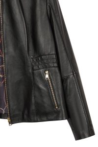 کت چرمی زنانه مشکی سایز بزرگ زیپ دار Lydia دری مد