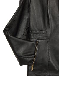 کت چرمی زنانه مشکی سایز بزرگ زیپ دار Lydia دری مد