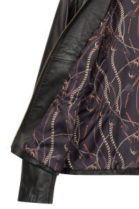 کت چرمی زنانه مشکی سایز بزرگ زیپ دار Lydia دری مد