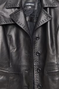 کت چرمی زنانه مشکی کوتاه Giselle دری مد