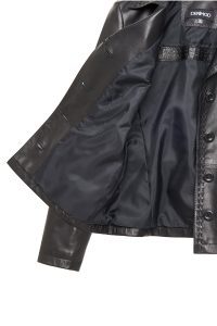 کت چرمی زنانه مشکی کوتاه Giselle دری مد