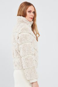 کت چرمی مخملی سفید زنانه ملروز دری مد