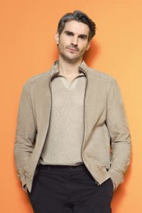 کت چرمی مردانه بژ یقه دیپلمات Suarez دری مد