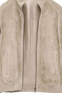 کت چرمی مردانه بژ یقه دیپلمات Suarez دری مد