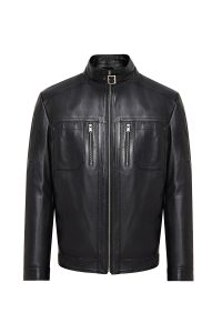 کت چرمی مردانه سایز بزرگ مشکی Muller-X دری مد