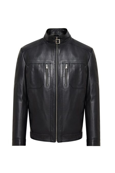 کت چرمی مردانه سایز بزرگ مشکی Muller-X دری مد