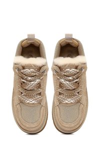 کتونی زنانه تدی جیر بژ خزدار بنددار لژدار دری مد