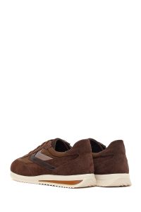 کتونی زنانه جیر قهوه‌ای بنددار دری مد