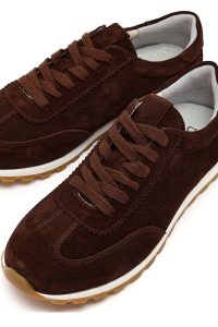 کتونی زنانه جیر قهوه‌ای بنددار دری مد