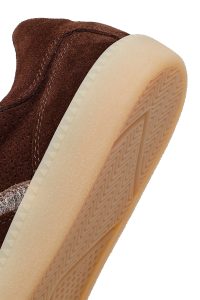 کتونی زنانه جیر قهوه‌ای بنددار دری مد