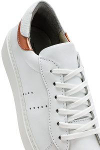 کتونی زنانه چرم سفید بنددار دری مد