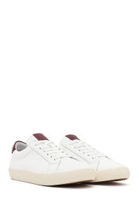 کتونی زنانه چرم سفید بنددار دری مد