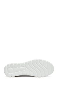 کتونی زنانه چرم سفید بنددار دری مد