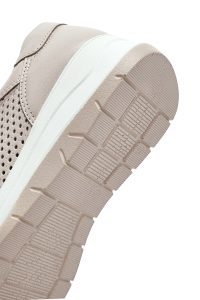 کتونی زنانه چرم کرم بنددار لژدار دری مد