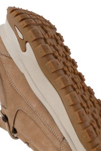 کتونی مردانه نوبوک چرمی بژ بندی زیره ضخیم کژوال دری مد