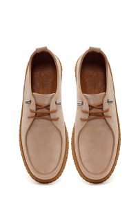 کفش زنانه جیر و چرم بژ بندی راحتی دری مد