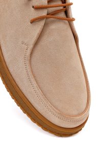 کفش زنانه جیر و چرم بژ بندی راحتی دری مد