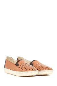 کفش زنانه چرم قهوه‌ای راحتی دری مد