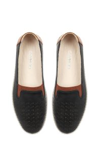 کفش زنانه چرم مشکی راحتی دری مد