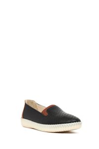 کفش زنانه چرم مشکی راحتی دری مد