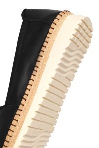 کفش زنانه چرم مشکی لژدار راحتی دری مد