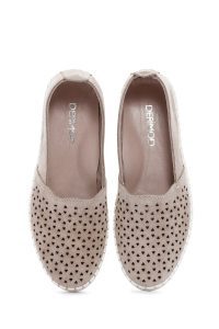 کفش لوفر زنانه جیر بژ راحتی دری مد