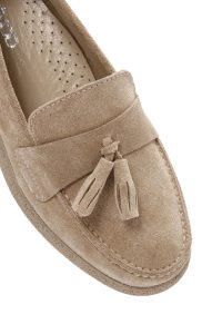 کفش لوفر زنانه جیر بژ راحتی دری مد